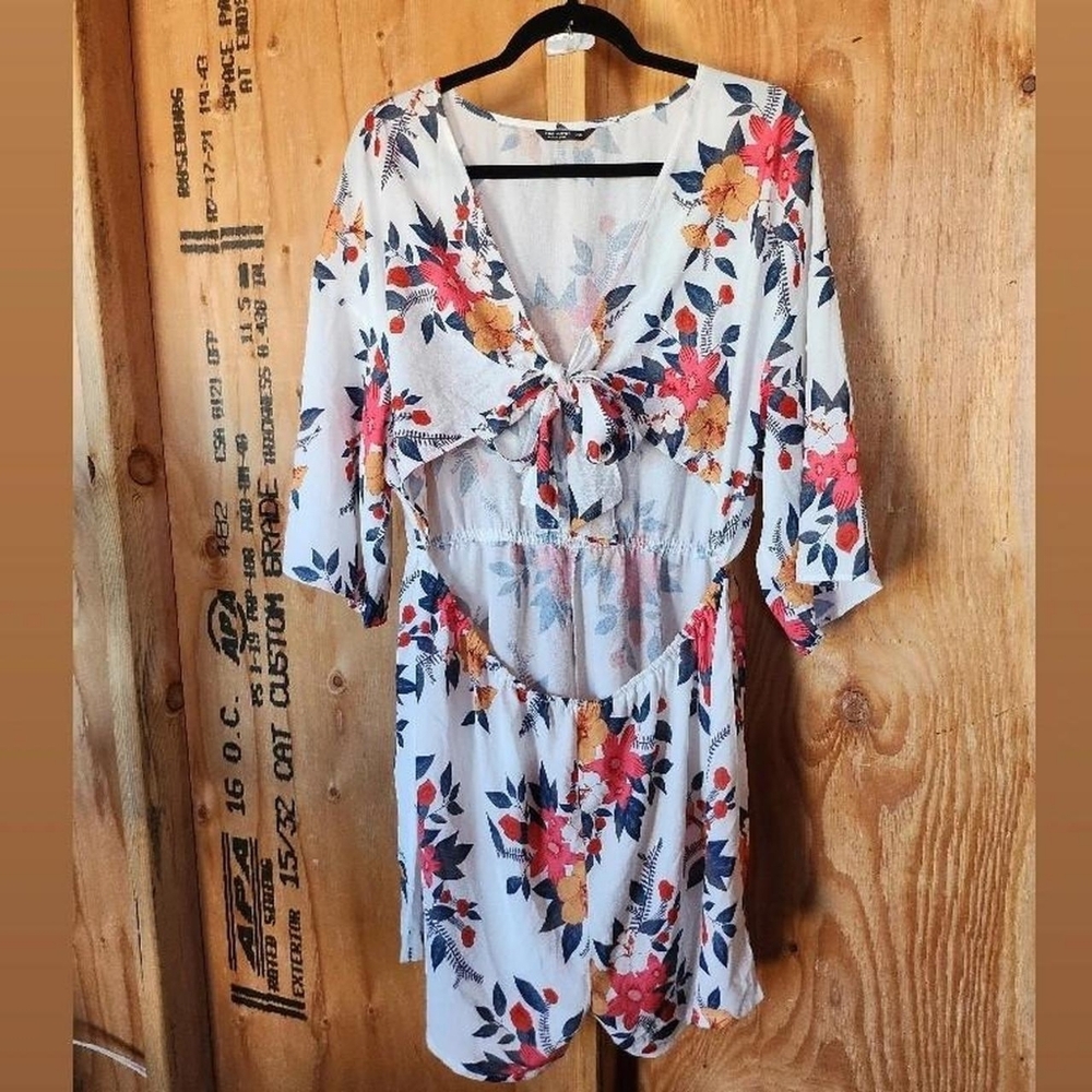 Floral Tie-Front Romper "BUY1 GET1 FREE"